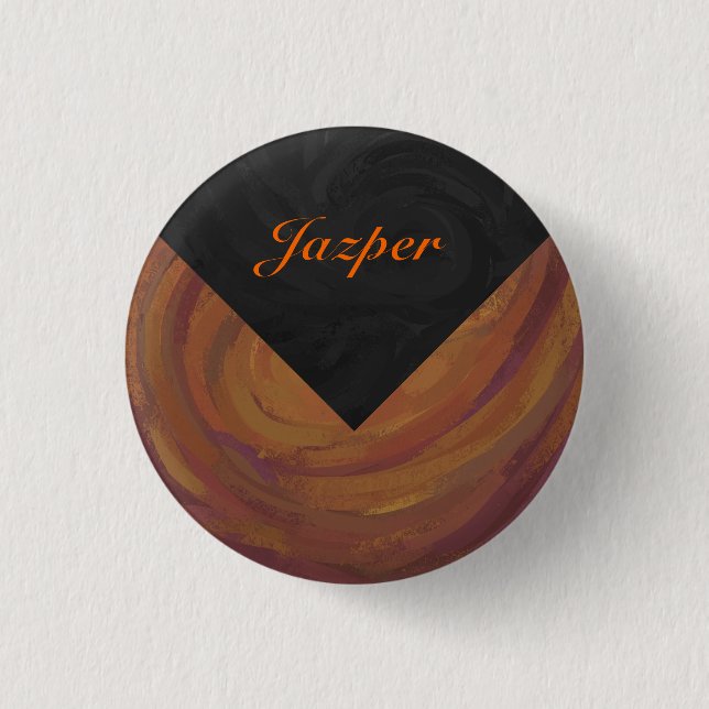Badge Rond 2,50 Cm Chocolat Carmel Swirl (Devant)