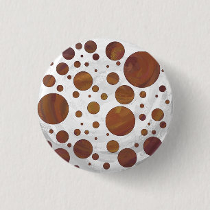Badge Rond 2,50 Cm Chocolat Carmel Swirl Polka Dot