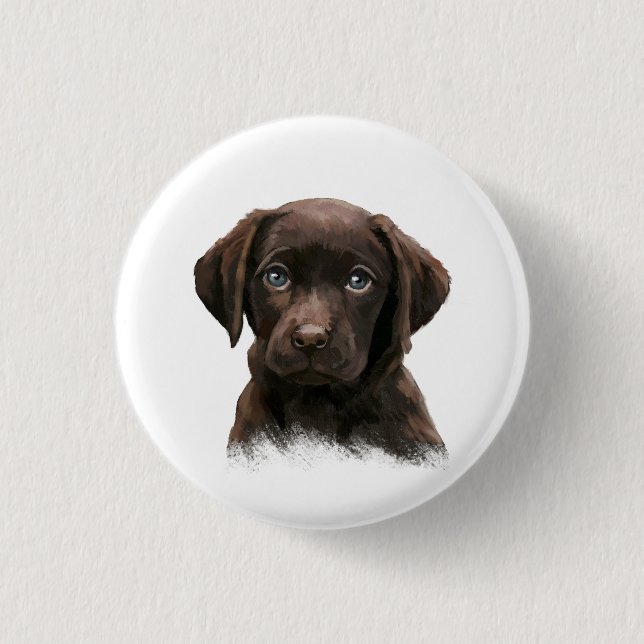Badge Rond 2,50 Cm Chocolat Labrador Retriever Brown (Devant)