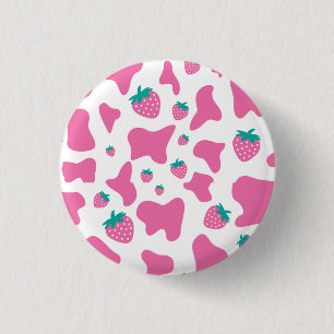 Badge Rond 2,50 Cm Chouette aux fraises