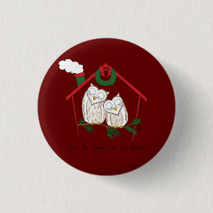 Badge Rond 2,50 Cm Chouette de Noël Be Accueil mignonne