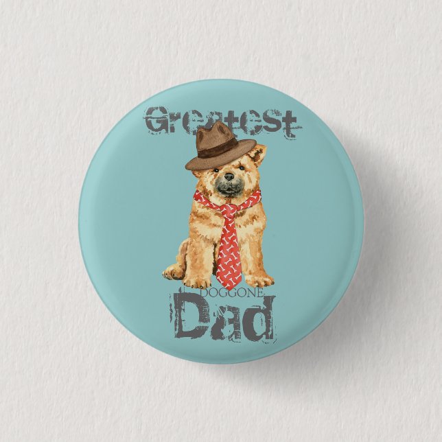 Badge Rond 2,50 Cm Chow Papa (Devant)