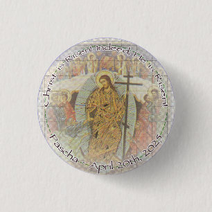 Badge Rond 2,50 Cm Christ ressuscité Bouton rond 2025