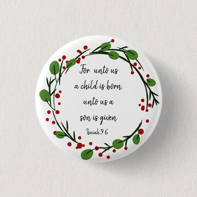 Badge Rond 2,50 Cm Christian Christmas Scripture Inspirational Verse (Devant)