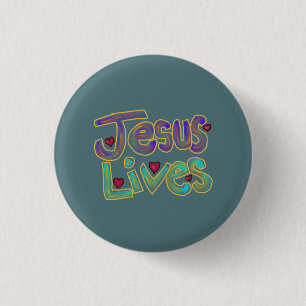 Badge Rond 2,50 Cm Christian Jésus vit Mignon 