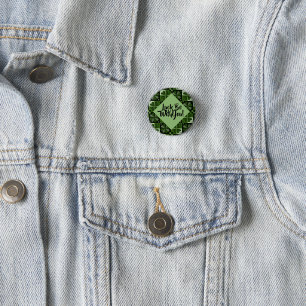 Badge Rond 2,50 Cm Chuck Be With You Shamrock Checkerboard Motif