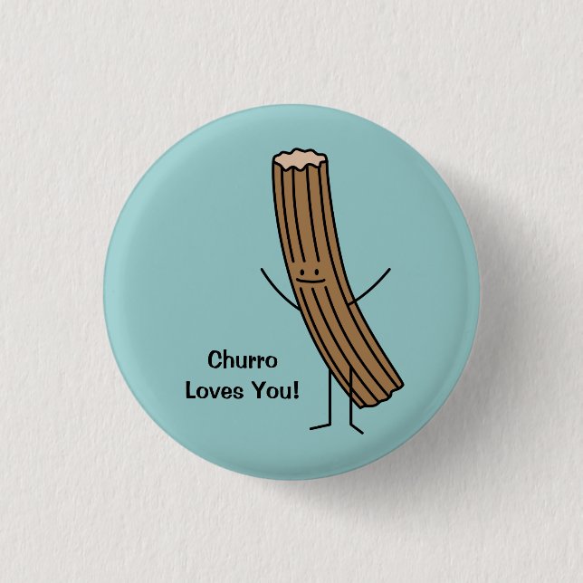 Badge Rond 2,50 Cm Churro T'Aime ! (Devant)