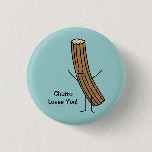 Badge Rond 2,50 Cm Churro T'Aime !