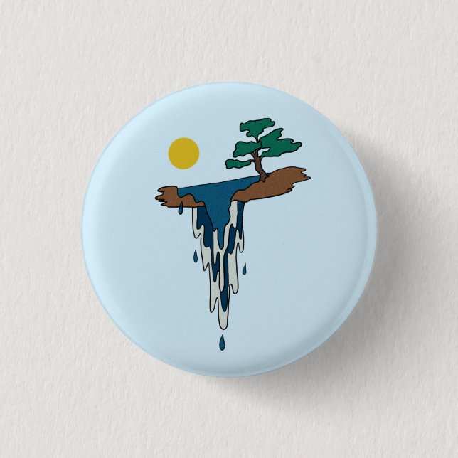Badge Rond 2,50 Cm Chute d'eau (Devant)