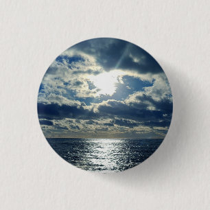 Badge Rond 2,50 Cm Ciel nuageux au bord de mer de Brighton