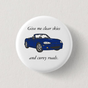 Badge Rond 2,50 Cm Cieux clairs et Route-Bleu sinueux