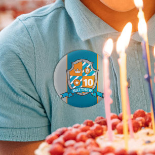 Badge Rond 2,50 Cm Cimetière de chevalier 10e anniversaire d'âge broc