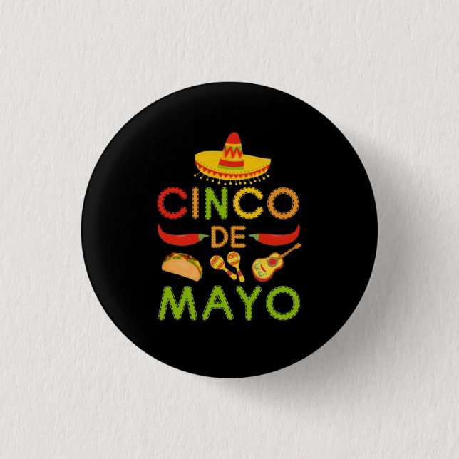 Badge Rond 2,50 Cm Cinq mai (Devant)