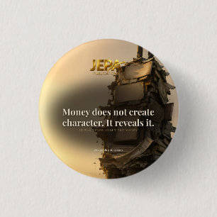 Badge Rond 2,50 Cm Citation de livre sur l'argent révèle le caractère