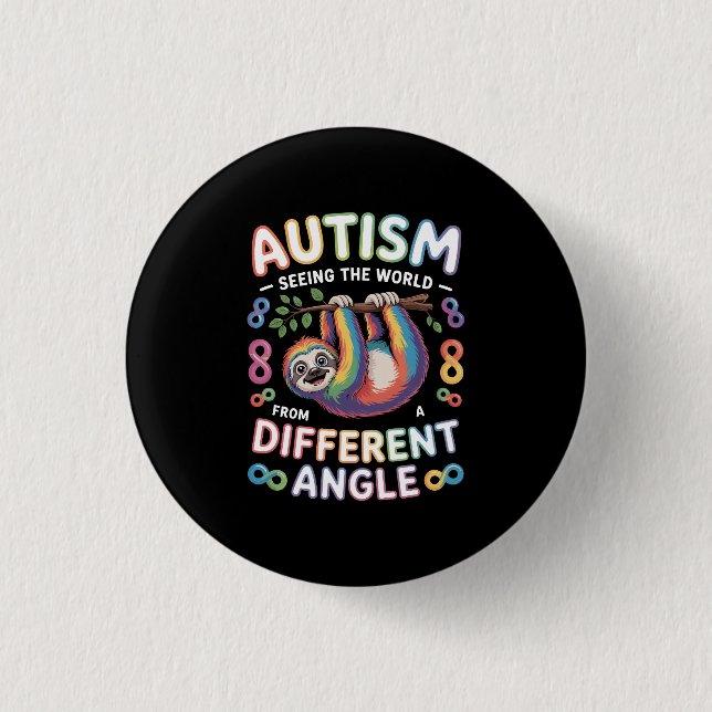 Badge Rond 2,50 Cm Citation de sensibilisation à l'autisme Esprit uni (Devant)