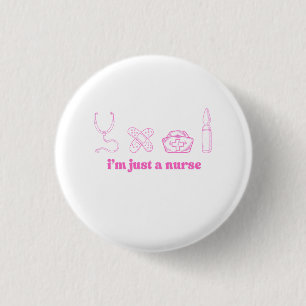 Badge Rond 2,50 Cm Citation d'infirmière rose Design médical minimali