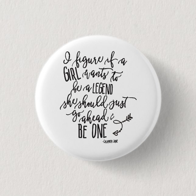 Badge Rond 2,50 Cm Citation Girl Power Calligraphie Script (Devant)