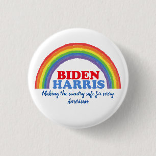 Badge Rond 2,50 Cm Citation Inspiration Biden Harris Rainbow personna