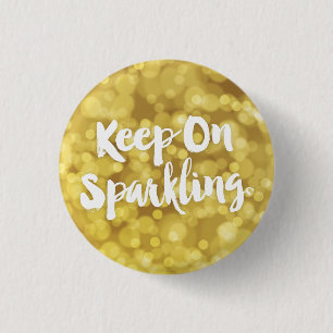 Badge Rond 2,50 Cm Citation trouble de scintillement de Bokeh de