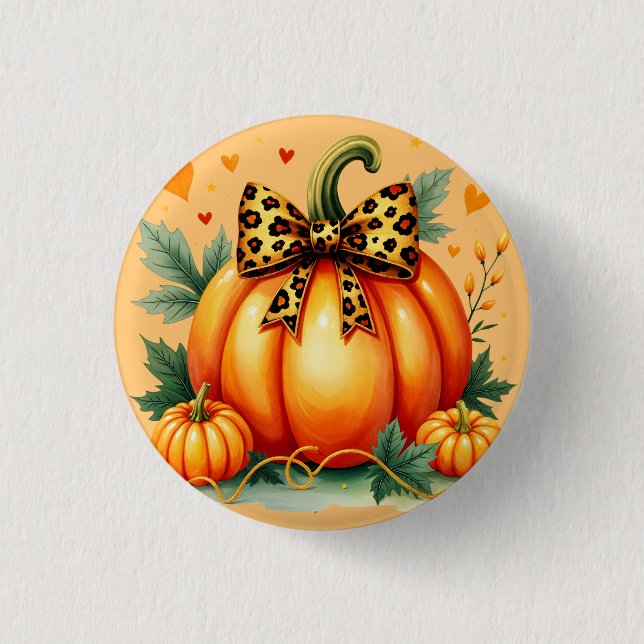 Badge Rond 2,50 Cm Citrouille automne (Devant)