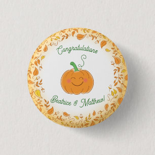 Badge Rond 2,50 Cm Citrouille Baby shower mignon automne