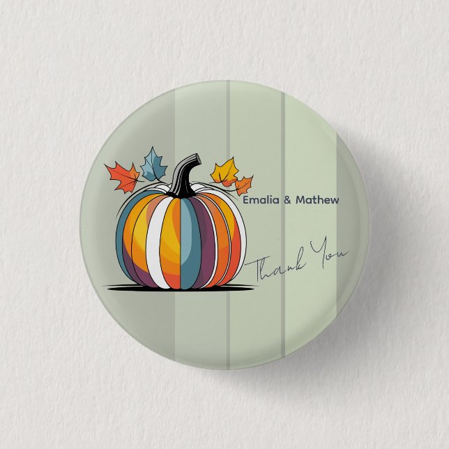 Badge Rond 2,50 Cm Citrouille bon thanksgiving (Devant)