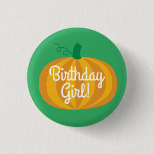 Badge Rond 2,50 Cm Citrouille Bouton Bouton Fille Anniversaire Épingl