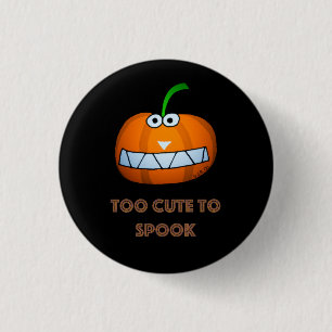 Badge Rond 2,50 Cm citrouille d'Halloween mignonne avec un visage drô