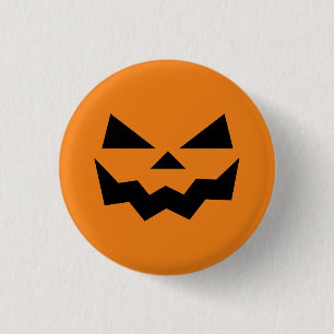 Badge Rond 2,50 Cm Citrouille visage souriant de Jack-o-lantern Hallo