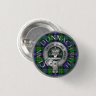 Badge Rond 2,50 Cm Clan Donnachaidh /Robertson Crest & Hunting Tartan