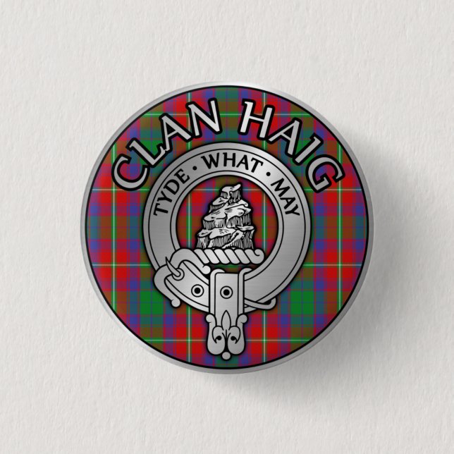 Badge Rond 2,50 Cm Clan Haig Crest & Tartan (Devant)