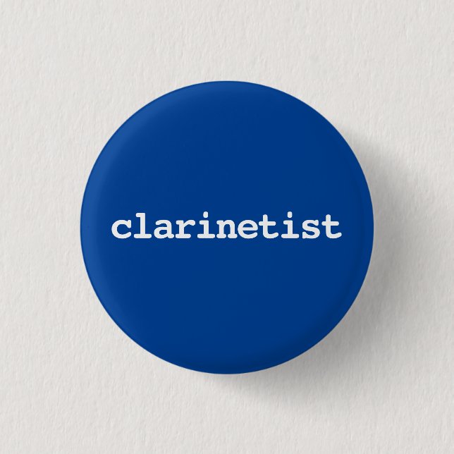 Badge Rond 2,50 Cm clarinettiste typographie Bouton (Devant)