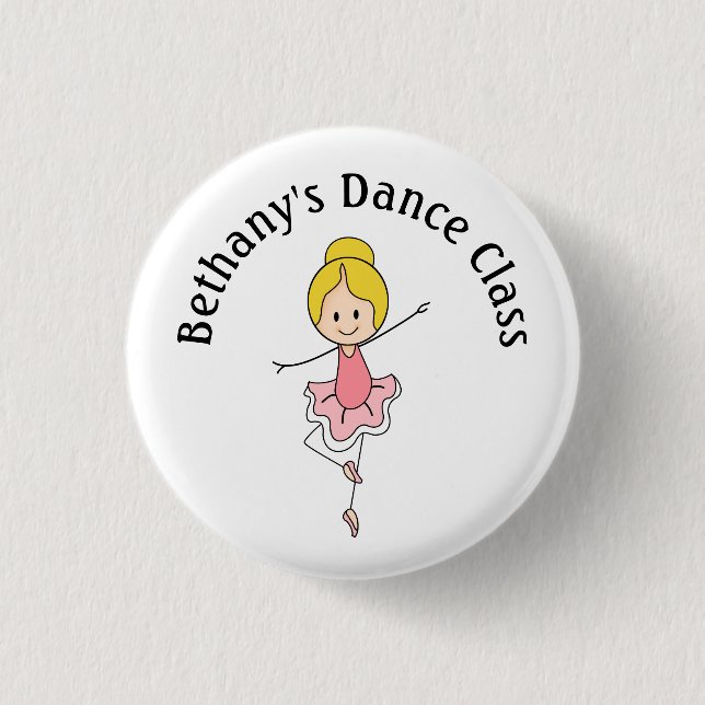 Badge Rond 2,50 Cm Classe de danse Ballerina (Devant)