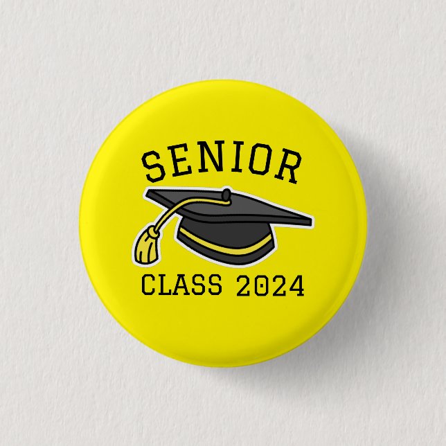 BADGE ROND 2,50 CM CLASSE SUPÉRIEURE DE COULEUR JAUNE 2024 (Devant)