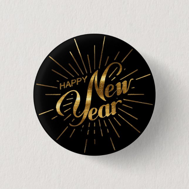 Badge Rond 2,50 Cm Classic New Year 2026 Pin Button (Devant)