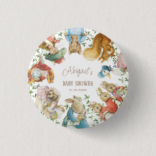 Badge Rond 2,50 Cm Classic Pierre le Baby shower lapin