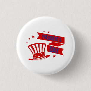 Badge Rond 2,50 Cm Classique de la Journée du président des États-Uni