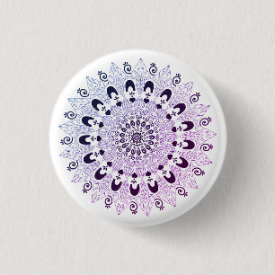 Badge Rond 2,50 Cm Classique Mignonne Colorée Design Fleur Mandala