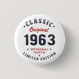 Badge Rond 2,50 Cm Classique Original 1963 Pièces Originales Cadeau A