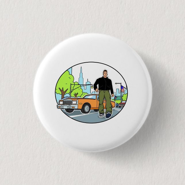 Badge Rond 2,50 Cm Claude - GTA 3 (Devant)