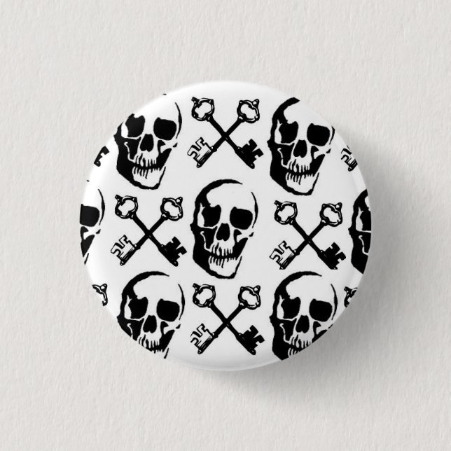 Badge Rond 2,50 Cm clé de crâne (Devant)