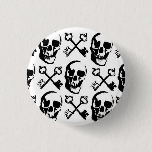 Badge Rond 2,50 Cm clé de crâne
