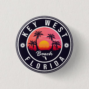 Badge Rond 2,50 Cm clé ouest Floride Sunset Vacances Souvenirs