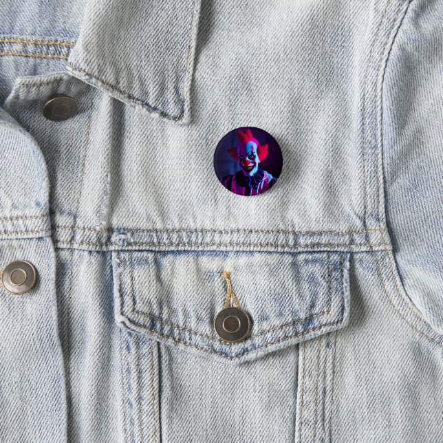 Badge Rond 2,50 Cm clown effrayant (En situation)
