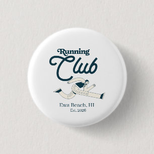 Badge Rond 2,50 Cm Club de course personnalisé graphique bleu marine 