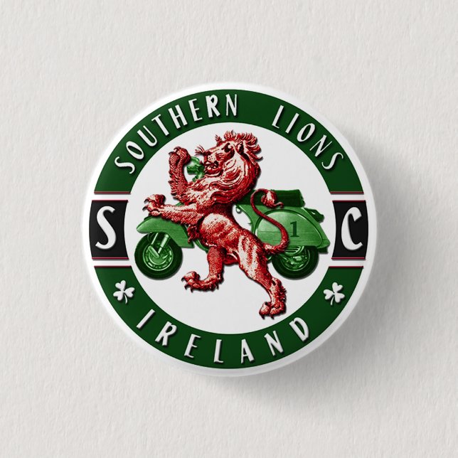 Badge Rond 2,50 Cm Club du sud de scooter de lions (Devant)