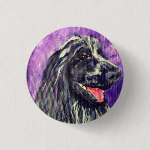 Badge Rond 2,50 Cm Cocker Spaniel Blue Roan Dog Peint