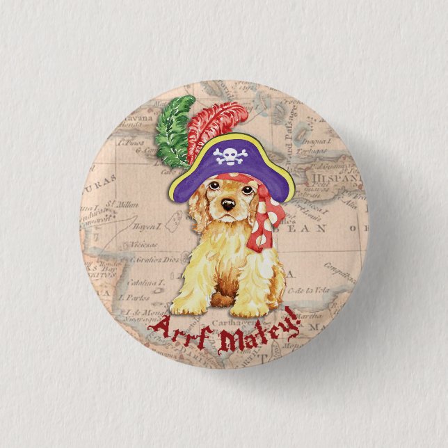 Badge Rond 2,50 Cm Cocker Spaniel Pirate (Devant)