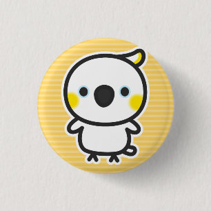 Badge Rond 2,50 Cm Coco à crête jaune