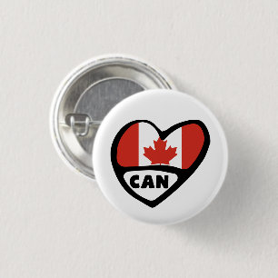 Badge Rond 2,50 Cm Code du pays du Canada Indicateur Épingle cardiaqu